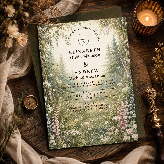 Enchanted Woodland Forest Wedding Invitation (Creator Uploaded)