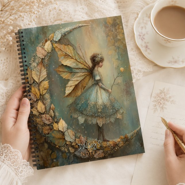 Enchanted Woodland Leaf Fairy Fantasy Personalised Notebook (Creator Uploaded)