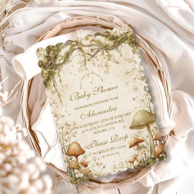 Enchanted Woodland Mushroom Baby Shower Invitation (Creator Uploaded)