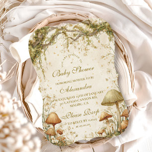 Enchanted Woodland Mushroom Baby Shower Invitation
