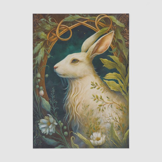 Enchanted Woodland Rabbit Hare Tissue Paper (Front)