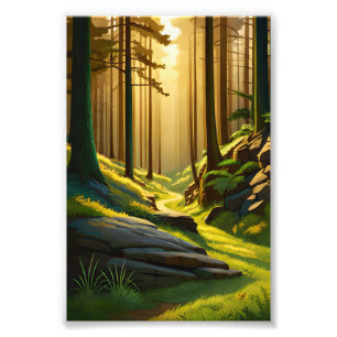 Enchanted Woods: A Captivating Forest Journey Photo Print