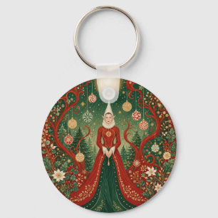 Enchanted Yuletide Forest Elf Queen Key Ring