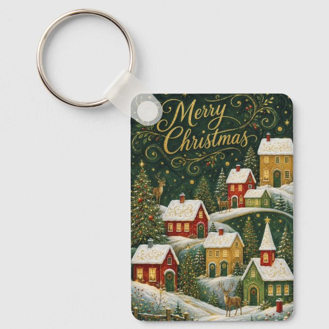 Enchanted Yuletide Village Key Ring (Front)