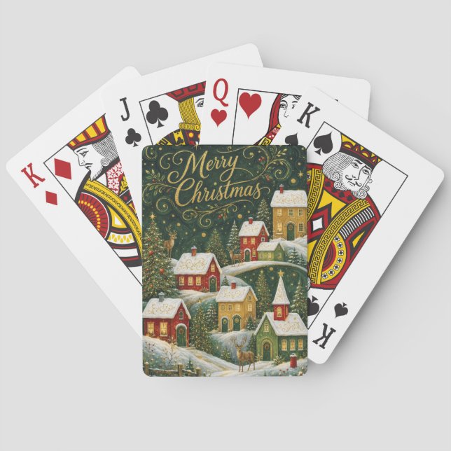 Enchanted Yuletide Village Playing Cards (Back)
