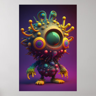 Enchanting 3D Colourful Character  Poster