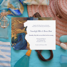 Enchanting Abstract Blue Gold Wedding