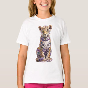 Enchanting Amethyst Jaguar Cub Fine Art Print T-Shirt