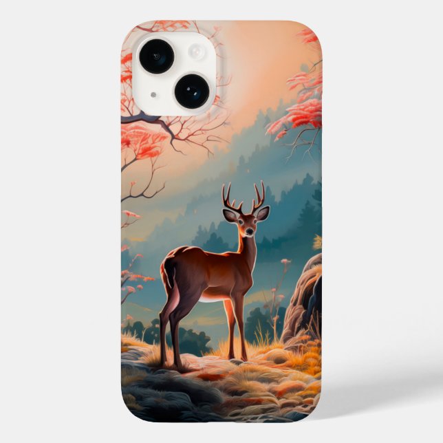 Enchanting Autumn Deer Forest Scene Design Case-Mate iPhone Case (Back)