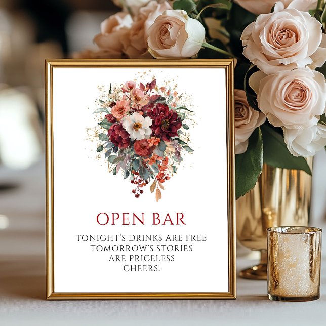 Enchanting Autumn Greenery Open Bar 8x10 Sign (Enchanting Autumn Greenery Open Bar 8x10 Sign

)