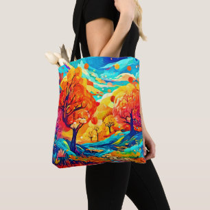 Enchanting Autumn Moonlit Path Tote Bag