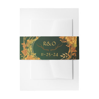 Enchanting Autumn Themed Druid Hill RSVP Wedding Invitation Belly Band