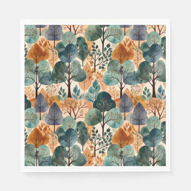 Enchanting Autumn Trees Napkin (Front)