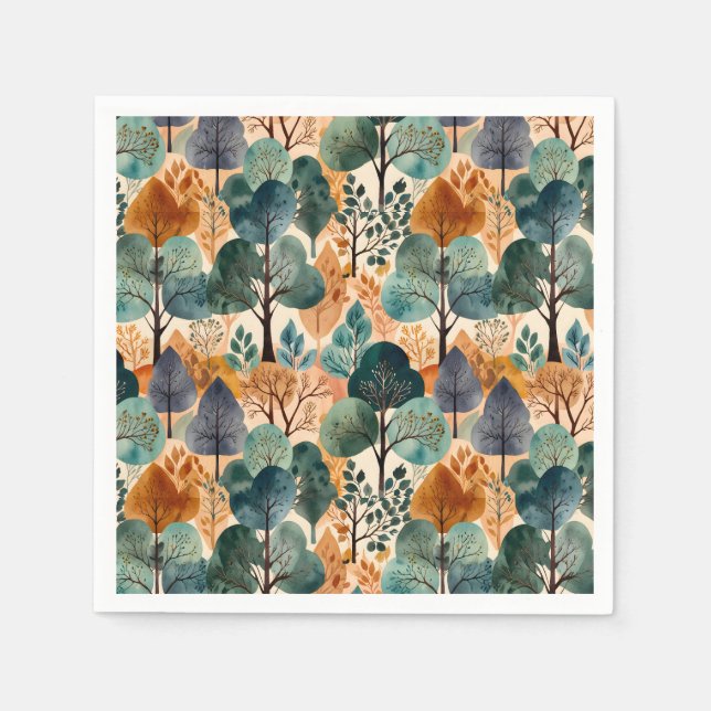 Enchanting Autumn Trees Napkin (Front)