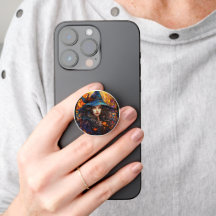 Enchanting Autumn Witch Stained Glass Phone Grip