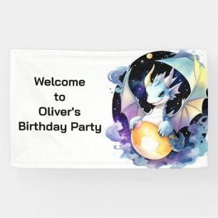 Enchanting Baby Dragon Whimsy Birthday Banner