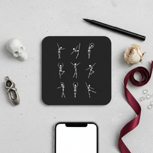 Enchanting  Ballet Skeleton  Square Sticker