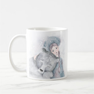Enchanting Bear and Girl Monogramed mug