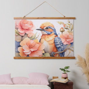 Enchanting Bird Floral Bird Lover Gift Hanging Tapestry
