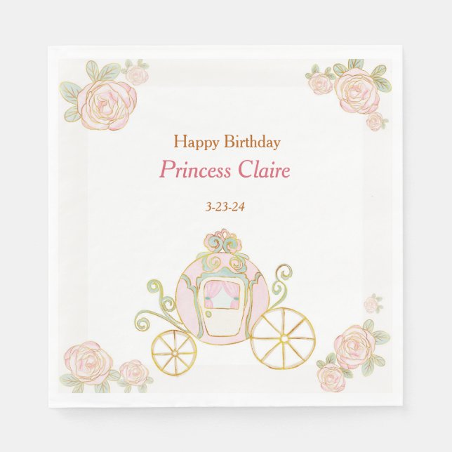 Enchanting Birthday Princess Standard Luncheon Napkin (Front)