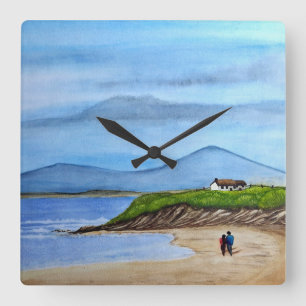Enchanting Bluff by the Sea  Square Wall Clock