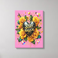 Enchanting Bouquet of Golden Roses And Heart 12x16