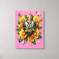 Enchanting Bouquet of Golden Roses And Heart 18x24