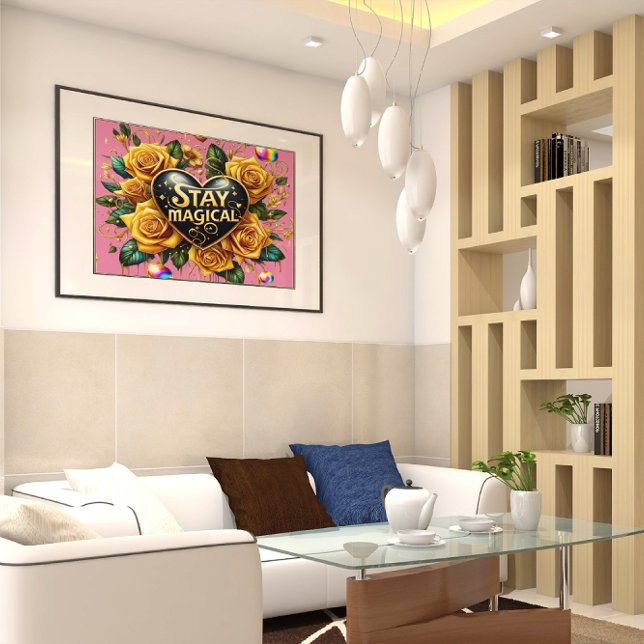 Enchanting Bouquet of Golden Roses And Heart 36x24 Poster (Creator Uploaded)