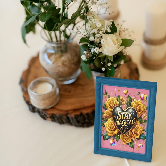 Enchanting Bouquet of Golden Roses And Heart 8x10 Poster (Creator Uploaded)