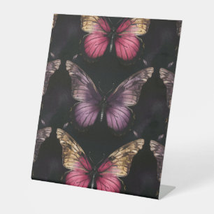 Enchanting Butterfly Pattern Pedestal Sign