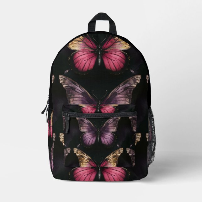 Enchanting Butterfly Pattern Printed Backpack (Front)