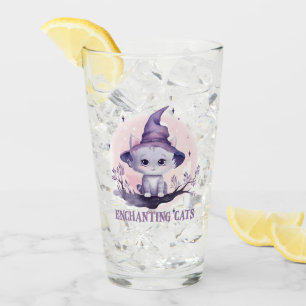 Enchanting Cat – Cute Pastel Purple Witch Cat Glass