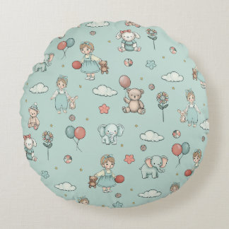 Enchanting children room round cushion