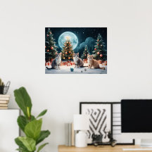 Enchanting Christmas Night with Kittens