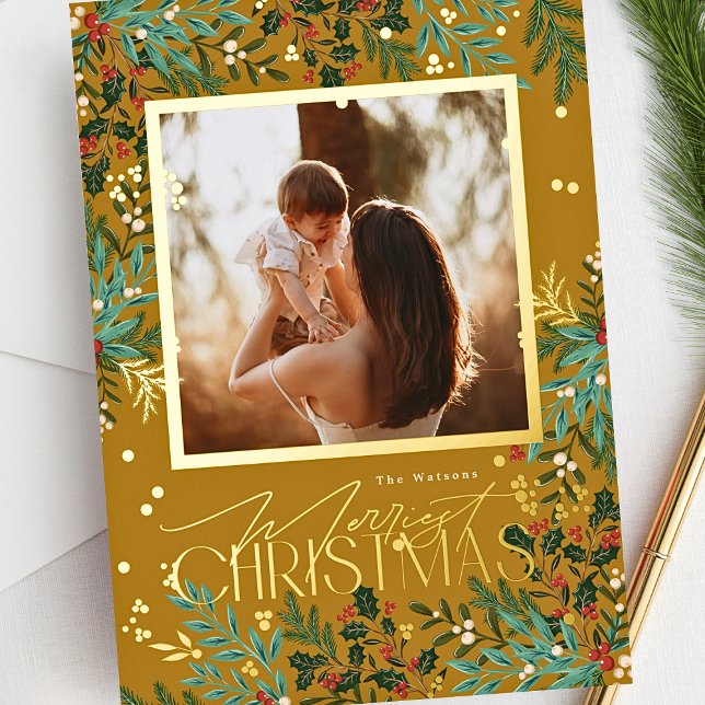 Enchanting Classic Botanical Christmas Photo Gold (Creator Uploaded)