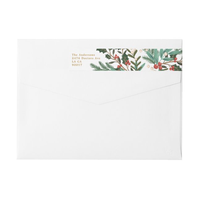 Enchanting Classic Elegance Christmas Holida Wrap Around Label (Back)