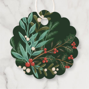 Enchanting Classic Elegance Christmas Holiday Favour Tags
