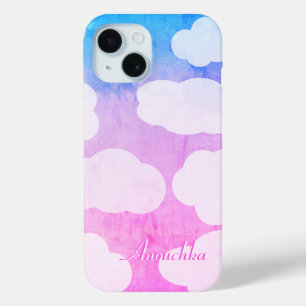 Enchanting Coloured Sky, Playful Clouds, Your Name iPhone 15 Case