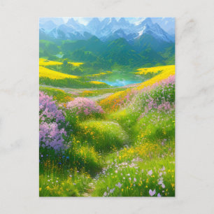 Enchanting Colours of a Meadow in the Valley Postcard
