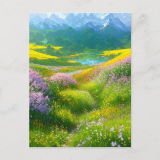 Enchanting Colours of a Meadow in the Valley Postcard