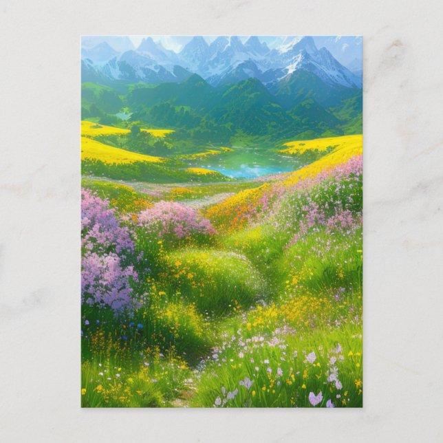 Enchanting Colours of a Meadow in the Valley Postcard (Front)