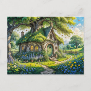 Enchanting Cottage in Lush Garden Postcard