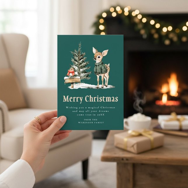 Enchanting Deer Snowy Christmas Forest Invitation (Creator Uploaded)