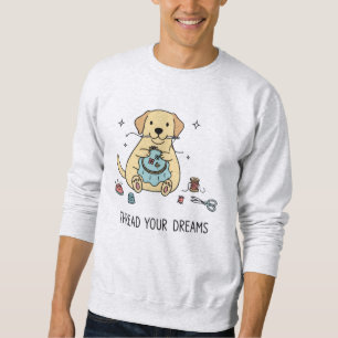 Enchanting Dog Needlework Hobbyist Pastel Graphic Sweatshirt