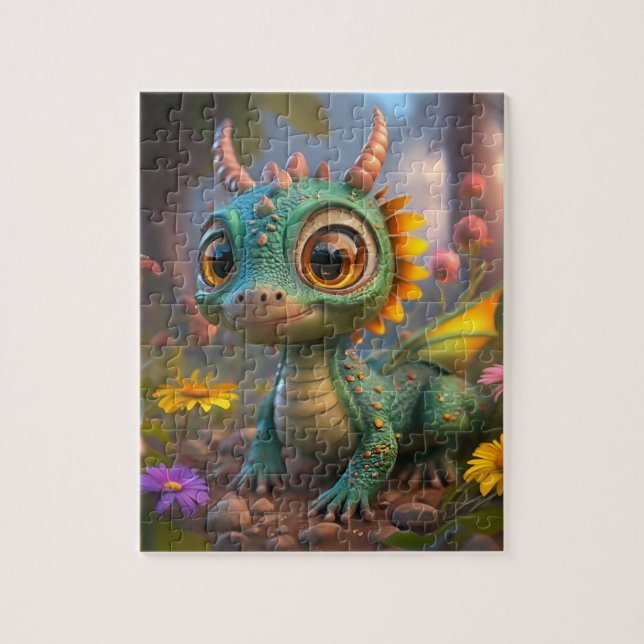 Enchanting Dragon Garden 110-Piece Kids Puzzle (Vertical)