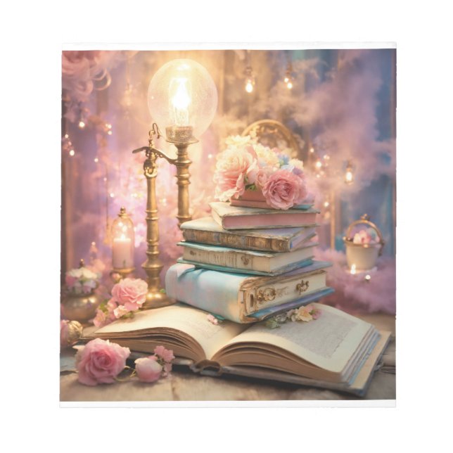 Enchanting Dreams: Shabby Chic Pastel Junk Journal Notepad (Front)