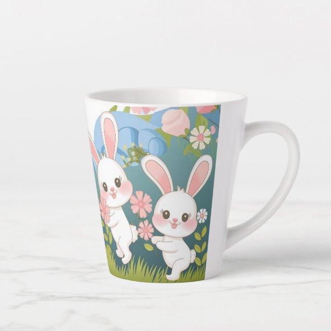 Enchanting Easter celebration design Latte Mug (Right)