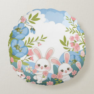 Enchanting Easter celebration design Round Cushion