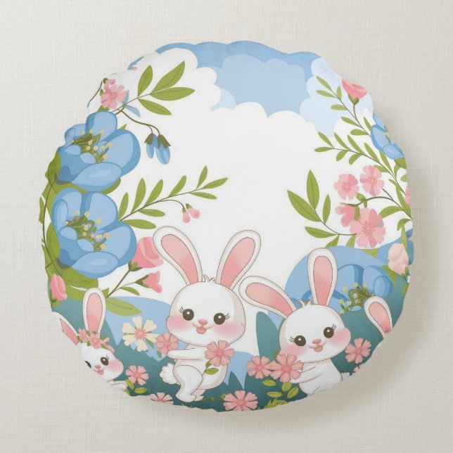 Enchanting Easter celebration design  Round Cushion (Front)