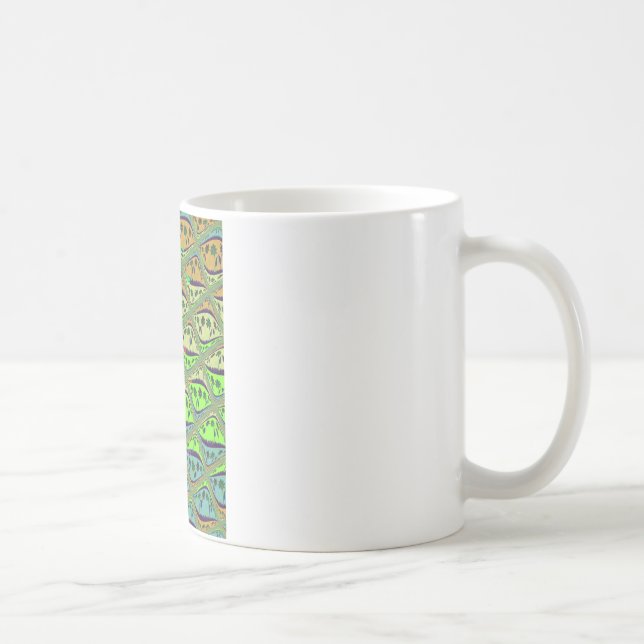 Enchanting Eclectic Garden Chequered Floral Beauty Coffee Mug (Right)